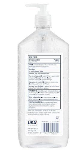 Germ-X Advanced Hand Sanitizer, Non-Drying Moisturizing Clear Gel, Instant and No Rinse Formula, Large Family Size Pump Bottle, 34 Fl Oz (1 Liter)