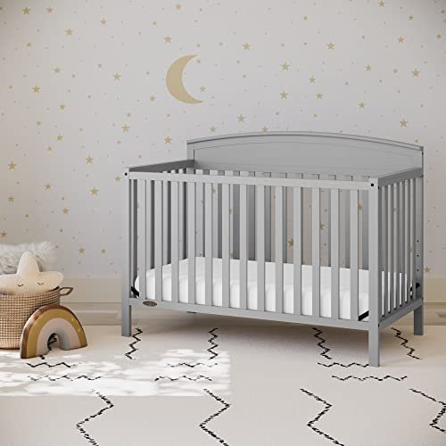 Graco Benton 5-in-1 Convertible Crib (Pebble Gray) – GREENGUARD Gold Certified, Converts from Baby Crib to Toddler Bed, Daybed and Full-Size Bed
