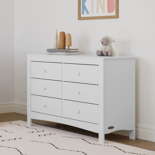 Graco Noah 6 Drawer Bedroom Dresser (White) – GREENGUARD Gold Certified Nursery Dresser for Kids Bedroom
