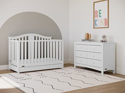 Graco Noah 6 Drawer Bedroom Dresser (White) – GREENGUARD Gold Certified Nursery Dresser for Kids Bedroom