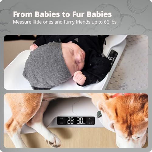 Greater Goods Digital Baby Scale with in-House Algorithm for Wiggly Babies, Infants, and Toddlers