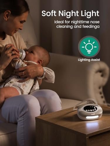 GROWNSY Electric Nose Suction for Baby, Hospital-Grade Nasal Aspirator with Night Light,Soothing Lullabies, Baby Nose Sucker with 9 Adjustable Suction Levels