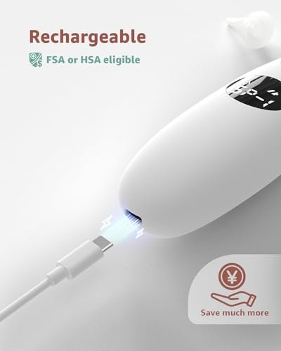 GROWNSY Nasal Aspirator for Baby | Baby Nose Sucker | Electric Nose Suction for Toddler, Ergonomic Booger Sucker with 3 Silicone Tips, Music & Light Soothing Function(White)