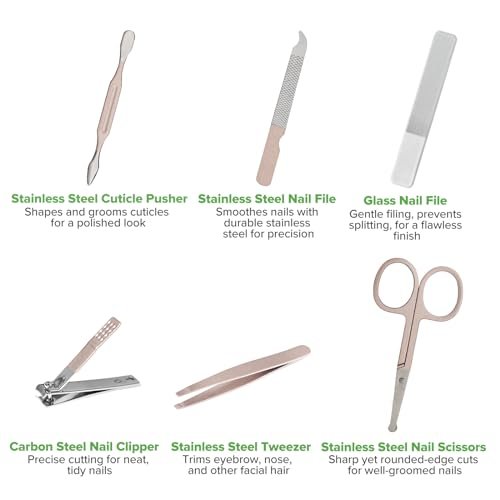 haakaa Baby Nail Clippers, 6-in-1 Baby Nail Care Kit with PU Storage Case, Nail Scissor, Cuticle Pusher, 2 Nail Files, Nail Clipper & Tweezer, Baby Manicure Set for Babies, White