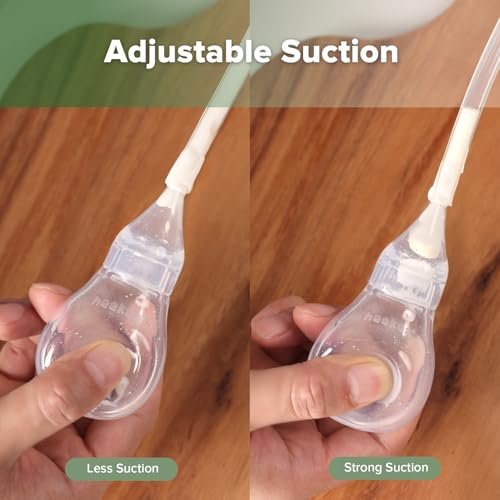 Haakaa Silicone Baby Nasal Aspirator | Nose Bulb Syringe | Easy-Squeezy Baby Nose Cleaner, Newborn Infant &Toddler - BPA Free Silicone
