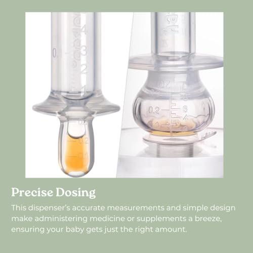 Haakaa SqueezieDOSE Silicone Liquid Dispenser (8ml) – Multi-Purpose Baby Feeding Syringe/Liquid Medicine Dispenser – Accurate Dosing for Kids’ Medication 0 Month +