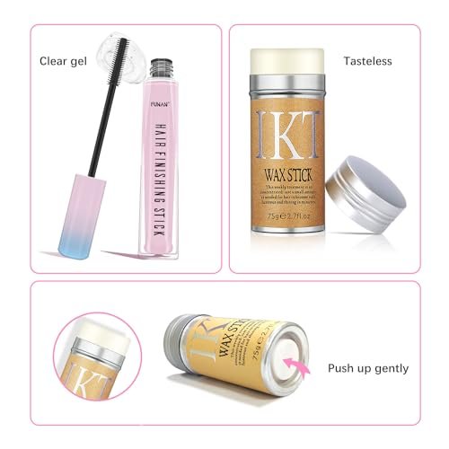 Hair Wax Stick Set (3 Pcs) - Edge Control, Styling Stick for Baby Hair and Wigs, Frizz-Fixing for Slick Finish