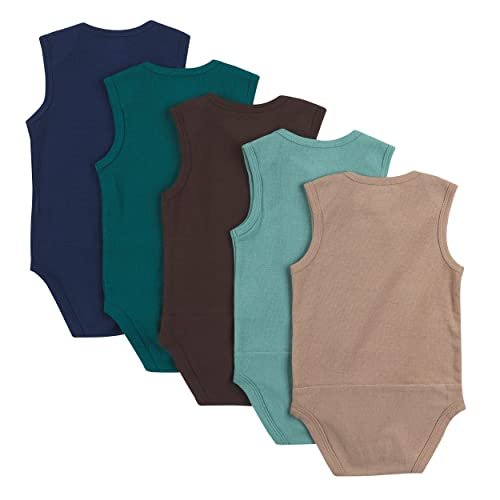 Hanes unisex-baby Baby Bodysuits, Ultimate Flexy Sleeveless for Boys & Girls, 5-pack