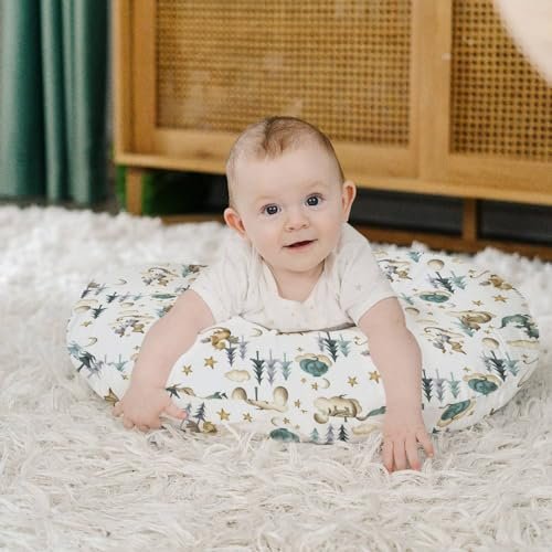HawSkgFub Watercolor Cute Dragon Fairy Tale Nursing Pillow Cover for Baby Boys, Cloud Moon Star Dragons Egg Breastfeeding Pillow Slipcover, Nursing Pillowcase for Newborn Infant, Cover Only