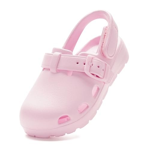 HEVA Kids Clogs Boys Girls Garden Shoes Slip On Slides Lightweight Strap Slippers Adjustable Beach Sandals for Toddler