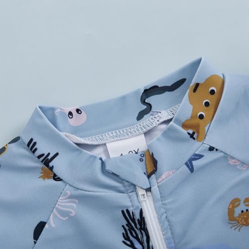 Hnyenmcko Infant Baby Boy Girls Rash Guard Swimsuit Short Sleeve Zipper Bathing Suit Toddler One Piece Swimwear Sunsuit