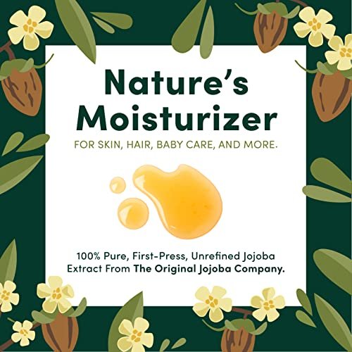 HobaCare Jojoba Baby Oil with Pump Dispenser – 100% Pure Natural Unrefined Unscented Cold-Pressed Jojoba Oil for Baby Hair, Infant Skin, Cradle Care & Body Moisture (4.22 fl oz)