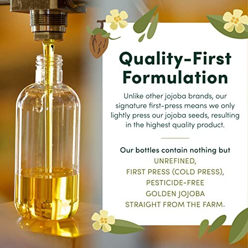 HobaCare Jojoba Baby Oil with Pump Dispenser – 100% Pure Natural Unrefined Unscented Cold-Pressed Jojoba Oil for Baby Hair, Infant Skin, Cradle Care & Body Moisture (4.22 fl oz)