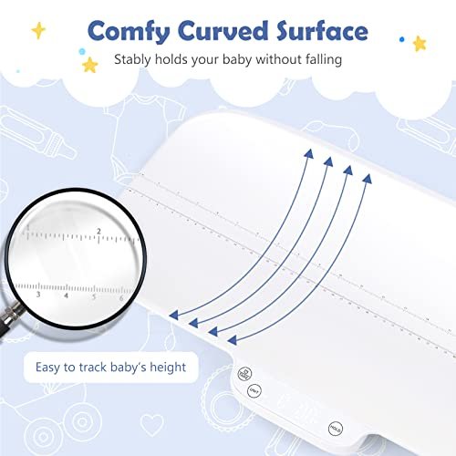 HONEY JOY Baby Scale, Pet Scale, 66lb Digital Infant Scale with Hold Function, Weight and Height Track, Multi-Function Toddler Scale, Accurate Baby Weighing Scale for Newborn&Cat&Dog, kg/lb/oz
