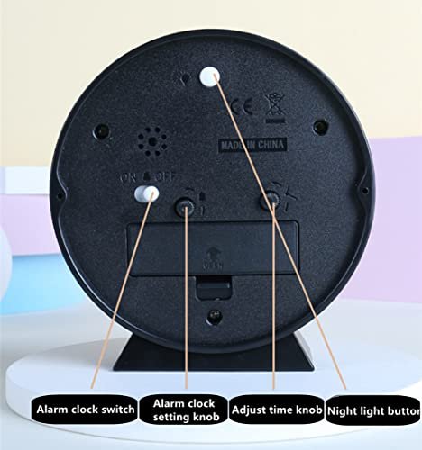 HOTIYOK Telling Time Teaching Clock for Nursery Kids Learning Alarm Clock 4 Inch Analog Clock Small Cute Table Clocks Girls Bedroom Desk Silent Non Ticking Educational Clock(Pink)