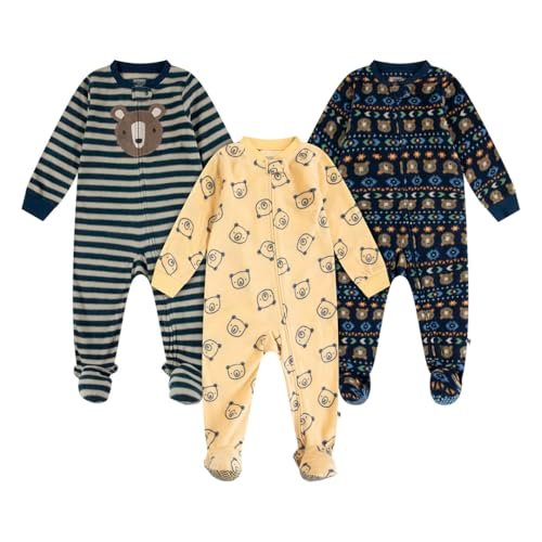 Huggies Unisex Baby 3-pack Footed Fleece Coverall Pajamas