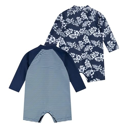 Hurley Unisex Baby 2-Pack Long Sleeve Rash Guard Coverall