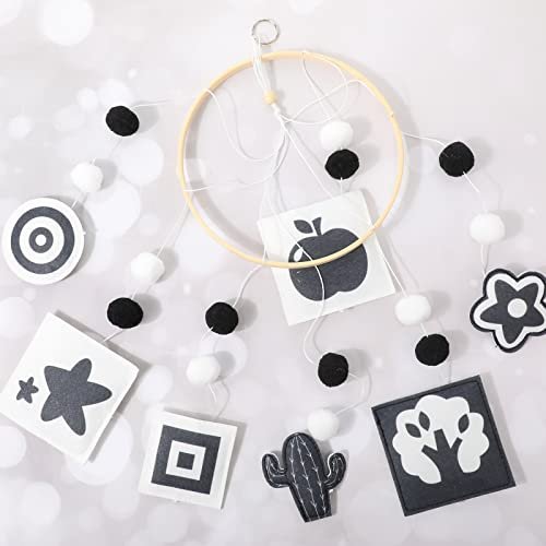 HyDren Baby Mobile for Crib Black and White Crib Mobile Nursery Crib Mobile Handmade Mobiles Decor for Baby Shower Gifts Ceiling Hanging Decorations 2 Styles
