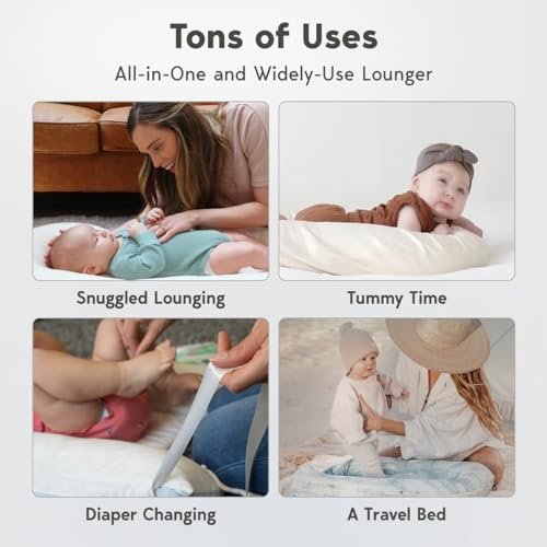 Infant Lounger, Baby Nest Cover for Baby Girls & Boys, Newborn Essentials for Baby 0-12 Months, 100% Cotton Breathable, Co Sleeper Portable Travel Bed (Misty_Rose)