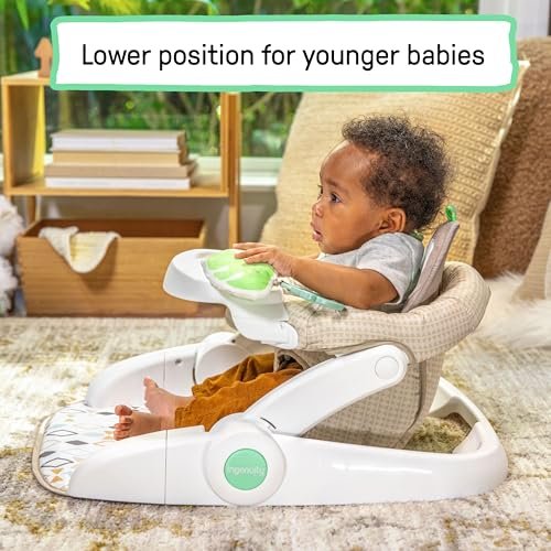 Ingenuity Prop Spot Learn-to-Sit Floor Seat for Baby, Removable Tray, 2 Linkable Toys, Tummy Time Mat, Unisex, for Ages 4-12 Months - Loni