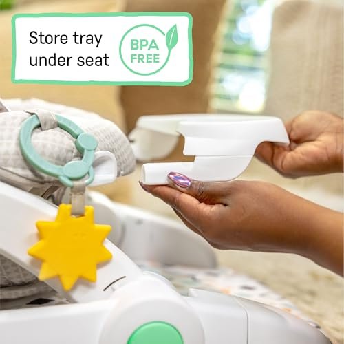 Ingenuity Prop Spot Learn-to-Sit Floor Seat for Baby, Removable Tray, 2 Linkable Toys, Tummy Time Mat, Unisex, for Ages 4-12 Months - Loni