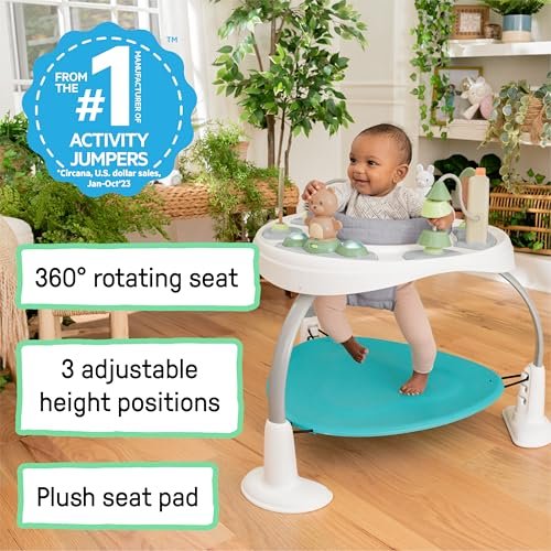 Ingenuity Spring & Sprout 2-in-1 Baby Activity Center Jumper and Table with Infant Toys - Ages 6 Months +, First Forest