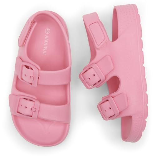 INMINPIN Toddler Boys Girls Buckle Sandals Comfort Open Toe Sandal with Adjustable Back Strap