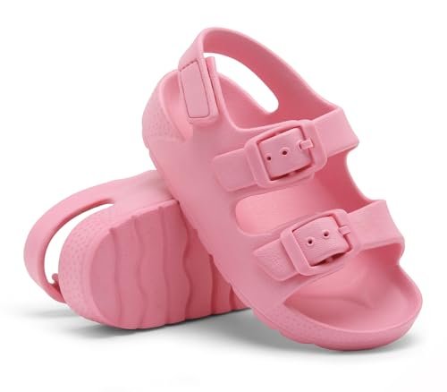 INMINPIN Toddler Boys Girls Buckle Sandals Comfort Open Toe Sandal with Adjustable Back Strap