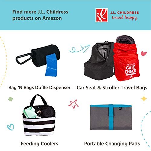 J.L. Childress Tie 'N Toss Disposable Diaper Bag Refill Rolls - Diaper and Dog Poop Bags - 60 Large Bags - Easy Tear - Blue