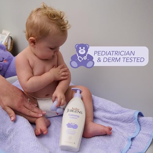 Jergens Baby Calming Lotion, Baby Calming Lotion, Lavender Baby Lotion, Baby Moisturizer with Shea Butter and Lavender Oil, 16.8 Fl Oz