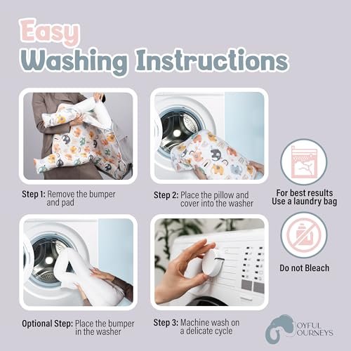 Joyful Journeys Baby Lounger - 2 in 1 Infant Lounger Baby Nest/Diaper Organizer - 100% Cotton Lounger Pillow - Portable Baby Lounger Travel Bed - Newborn Essential - 0-18 Months (Neutral Elephants)