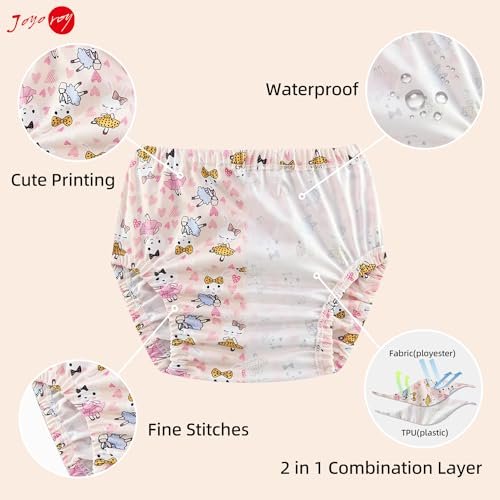 Joyo roy 4Pcs Diaper Covers for Girls Training Underwear for Girls 3T Rubber Pants for Toddlers Plastic Diaper Covers for Swimming Plastic Underwear for Potty Training Rubber Pants for Babies 3T