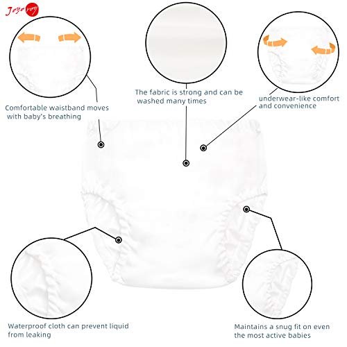 Joyo roy 4Pcs White Diaper Covers for Girls Training Pants Boys Cloth Diaper Cover for Swimming Rubber Training Pants for Toddlers Plastic Underwear for Potty Training Waterproof Rubber Underwear 5T