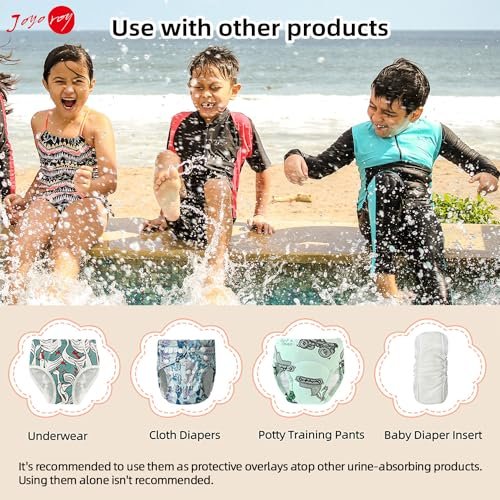 Joyo roy 4Pcs White Diaper Covers for Girls Training Pants Boys Cloth Diaper Cover for Swimming Rubber Training Pants for Toddlers Plastic Underwear for Potty Training Waterproof Rubber Underwear 5T
