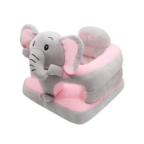 KAKIBLIN Baby Sit Up Chair,Support Sofa,Sit Me Up Floor Seat for Baby,Soft Plush Cartoon Animals Learning to Sitting Chair Seats for 3-24 Month Girls and Boys,PP Cotton Full Filling (Elephant)