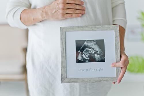 Kate & Milo Rustic Sonogram Picture Frame, Love at First Sight Gender-Neutral Baby Keepsake, Ultrasound Picture Frame, Modern Nursery Décor