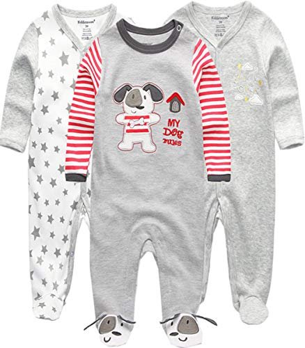Kiddiezoom Baby and Toddler Boys'Snug Fit Footed One-Piece Romper Jumpsuit Cotton Cotton Footed Outfit