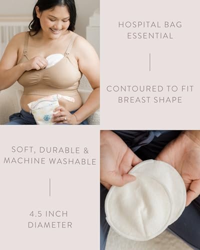 Kindred Bravely Organic Reusable Nursing Pads, Washable, for Breastfeeding & Leaking with Carry Bag, 10 Pack (Twilight)