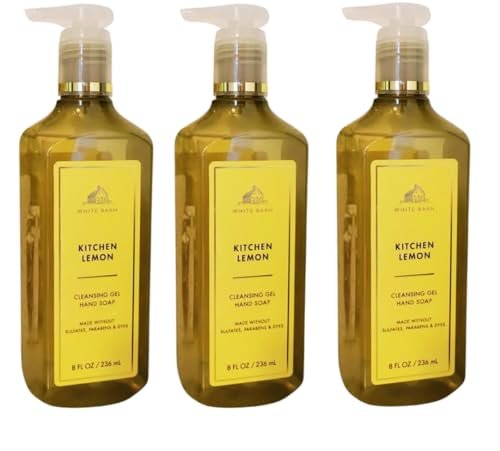 Kitchen Lemon Cleansing Gel Hand Soap by White Barn/BBW - Pack of 3