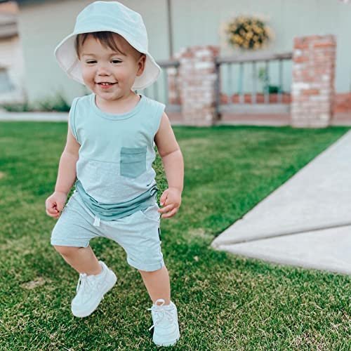 Kupretty Baby Boy Summer Clothes Sleeveless Tank Tops Vest T-Shirt + Casual Shorts Toddler Outfits Set