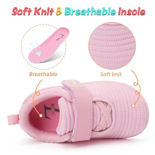 L-RUN Toddler Sneakers Boys Girls Lightweight Shoes Knit Kids Walking Shoes for Indoor Outdoor
