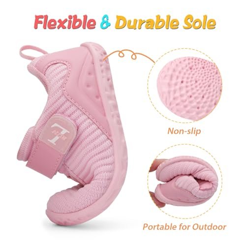 L-RUN Toddler Sneakers Boys Girls Lightweight Shoes Knit Kids Walking Shoes for Indoor Outdoor