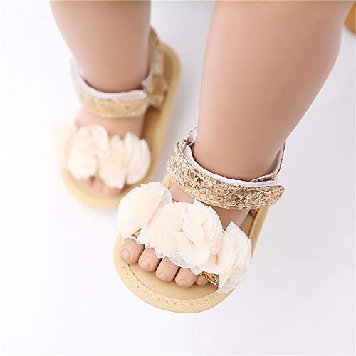 LAFEGEN Infant Baby Girls Summer Sandals Newborn Toddler First Walker Crib Dress Shoes