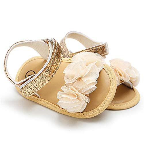 LAFEGEN Infant Baby Girls Summer Sandals Newborn Toddler First Walker Crib Dress Shoes