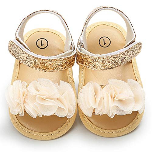 LAFEGEN Infant Baby Girls Summer Sandals Newborn Toddler First Walker Crib Dress Shoes