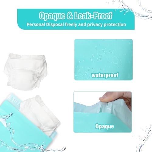 Large Adult Diaper Disposable Bags 12 x17 In, 100 Pcs Opaque Personal Disposal Bag Extra Thick Secure Closure, Odor Control Discreet for Diapers Incontinence Pads Sanitary Product Disposal