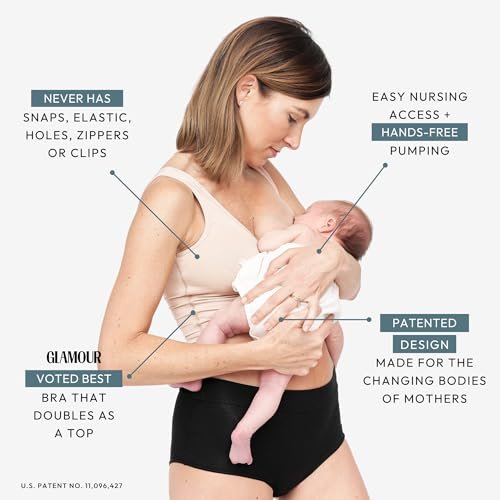 Larken Hands Free Pumping Bra for Breastfeeding | Breast Pump - Maternity Bras for Pregnancy, Pumping & Nursing Bra in One
