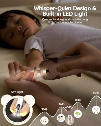 Lilian&Gema Baby Healthcare and Grooming Kit, 28-in-1 Rechargeable Nail Trimmer Electric Set, Dual Auto Light Baby Nail Care Kit, Portable Newborn Nursery Health Care Set for Infant Toddlers Boy Girl