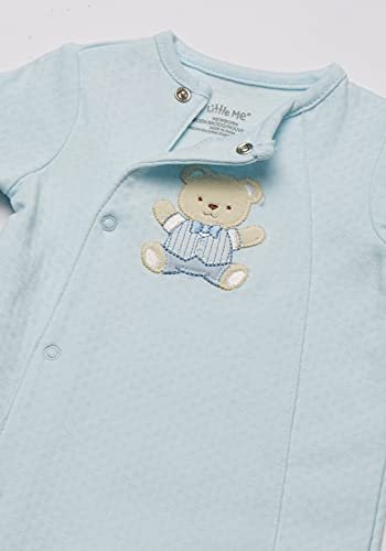 Little Me Clothes for Baby Boys' 100% Cotton Scratch-Free Tag Footie Sleeper, Preemie to 9 Months