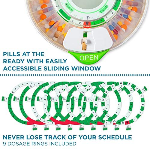 Live Fine 28-Day Automatic Pill Dispenser with Upgraded LCD Display, Key Lock, Sound & Light for Prescriptions, Medication, Vitamins, Supplements & More